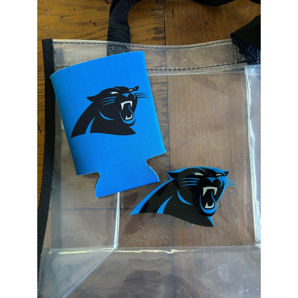 Carolina Panthers Clear NFL Stadium Approved Tote Bag & Koozie